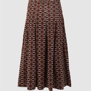 Urban Revivo Brown Geometric Midi Skirt